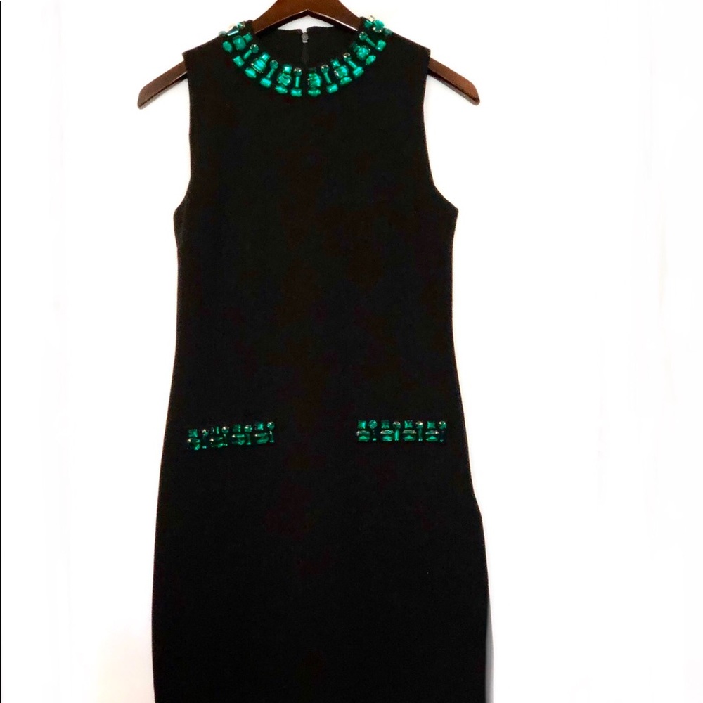 Michael Kors Sleeveless Jeweled Jersey LBD Dress